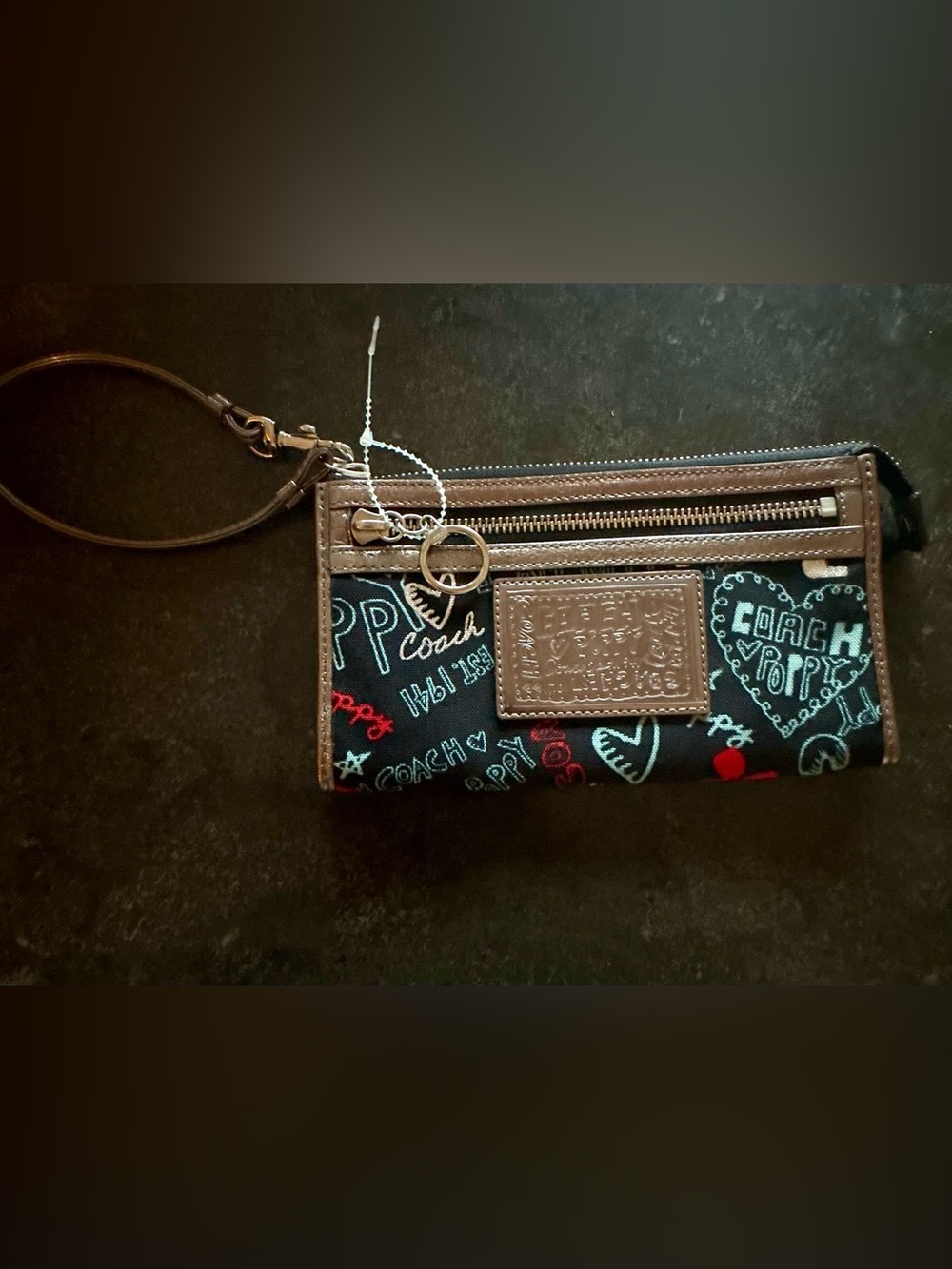 Vintage Coach poppy wristlet wallet
